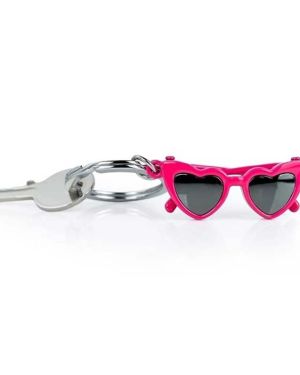 META[L]MORPHOSE KEYRING ICONIC SERIES-DEEP PINK RETRO/VINTAGE HEART SHAPED GLASSES