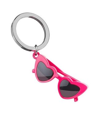 META[L]MORPHOSE KEYRING ICONIC SERIES-DEEP PINK RETRO/VINTAGE HEART SHAPED GLASSES