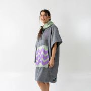 Unisex Lilac Waves Gray Poncho