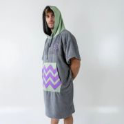 Unisex Lilac Waves Gray Poncho