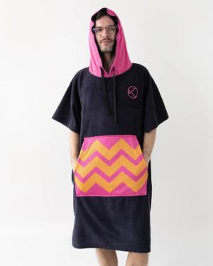 Unisex Fried Waves Blue Poncho