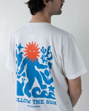 Unisex Follow The Sun Off-White Tee