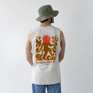 Unisex Follow The Sun Desert White Tank