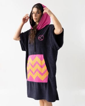 Unisex Fried Waves Blue Poncho