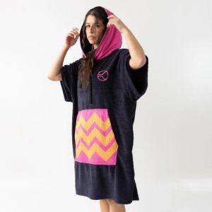 Unisex Fried Waves Blue Poncho