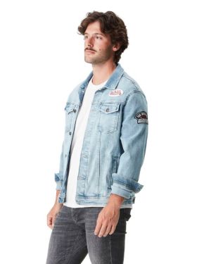 VON DUTCH DENIM ΜΠΟΥΦΑΝ VESTE DENIMAVEC PATCHES – DENIM