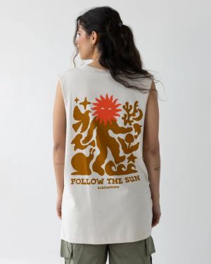 Unisex Follow The Sun Desert White Tank