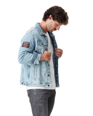 VON DUTCH DENIM ΜΠΟΥΦΑΝ VESTE DENIMAVEC PATCHES – DENIM