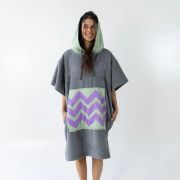 Unisex Lilac Waves Gray Poncho