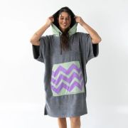 Unisex Lilac Waves Gray Poncho