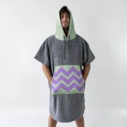 Unisex Lilac Waves Gray Poncho