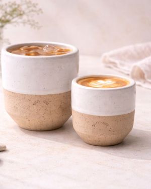 Saλty Kiss Χειροποίητη Κούπα μονού καπουτσίνο 180ml Λευκό